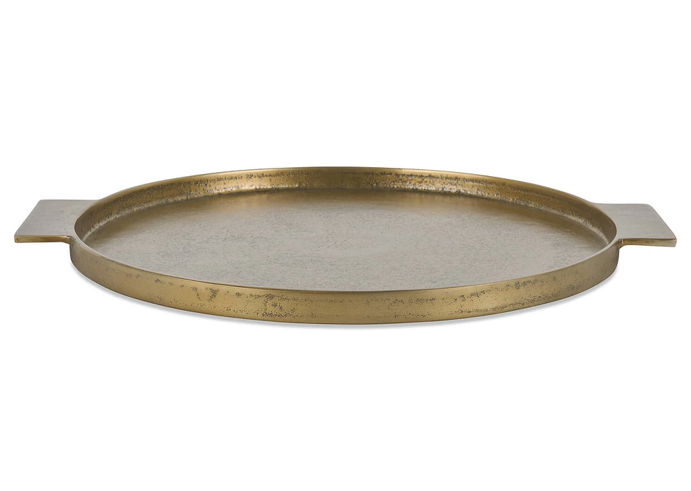 Corbyn Round Tray Antiqued Brass