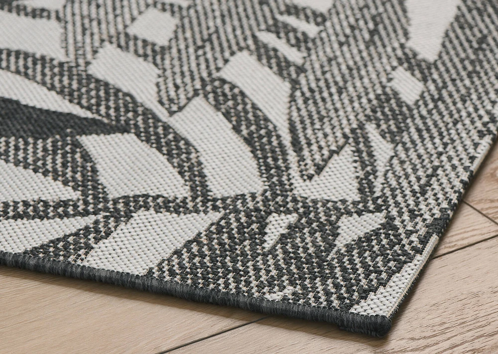 Makaha Outdoor Rug 63x91 Black/Grey