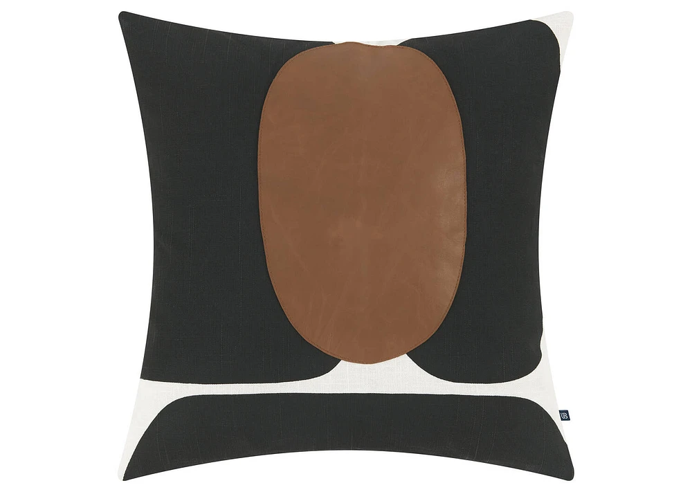 Rae Cotton Pillow 20x20 Blk/Iv/Carame