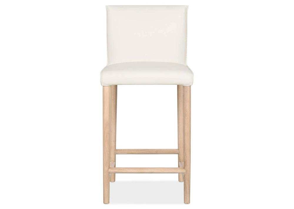 Marciona Lthr Counter Stool -Forega Wht