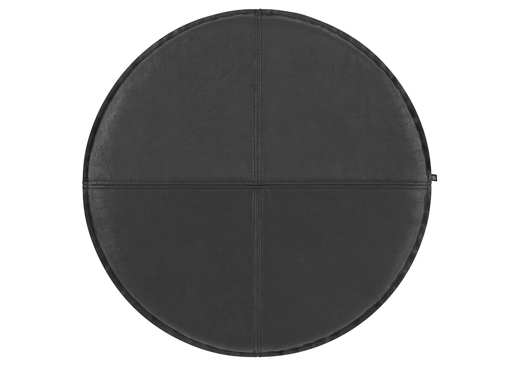 Circle Seat Cushion Faux Leather Blac