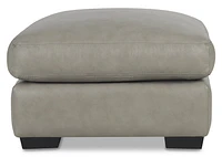 Brewer Custom Leather Ottoman 30x28"