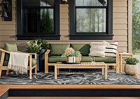 Makaha Outdoor Rug 63x91 Black/Grey