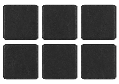 Riva Coaster Set with Holder Black