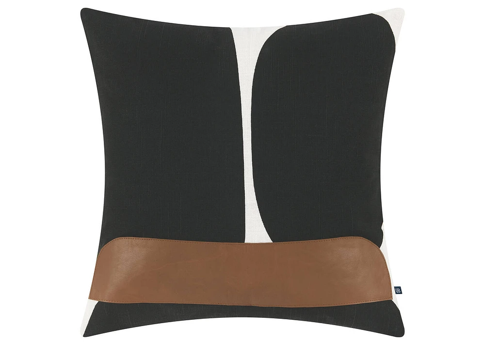 Lou Cotton Pillow 20x20 Blk/Iv/Carame