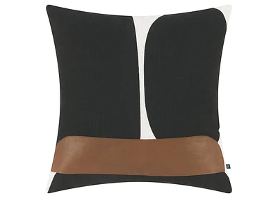 Lou Cotton Pillow 20x20 Blk/Iv/Carame