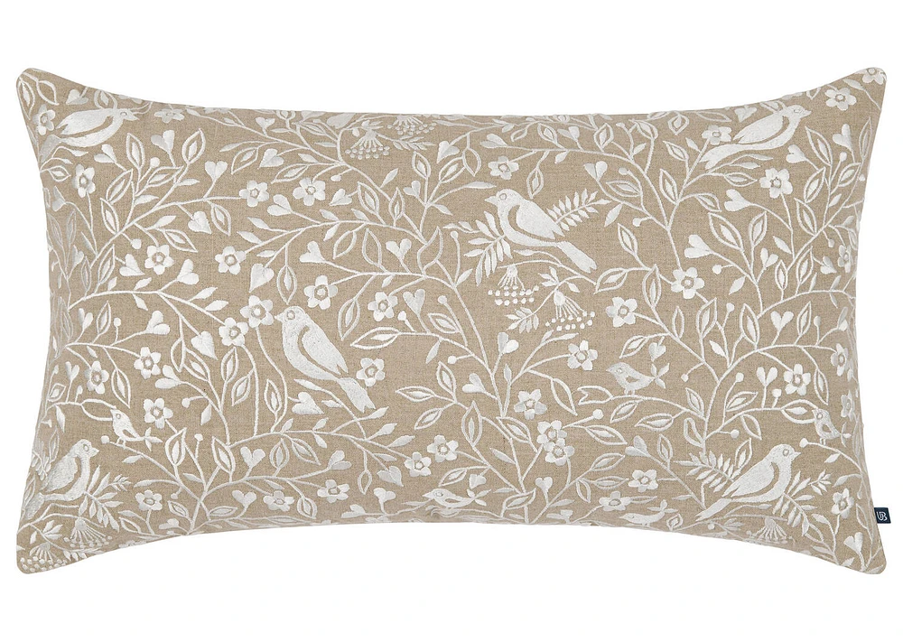 Ivy Cotton Embroidered Pillow 14x24 S