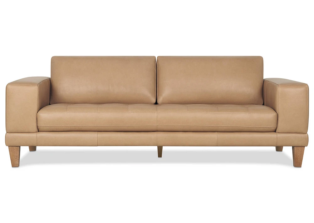 Carson Leather Sofa -Zen Stone