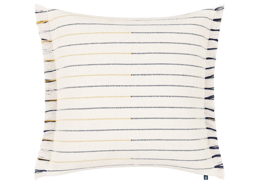 Bosa Striped Pillow 20x20 Iv/Navy/Amb