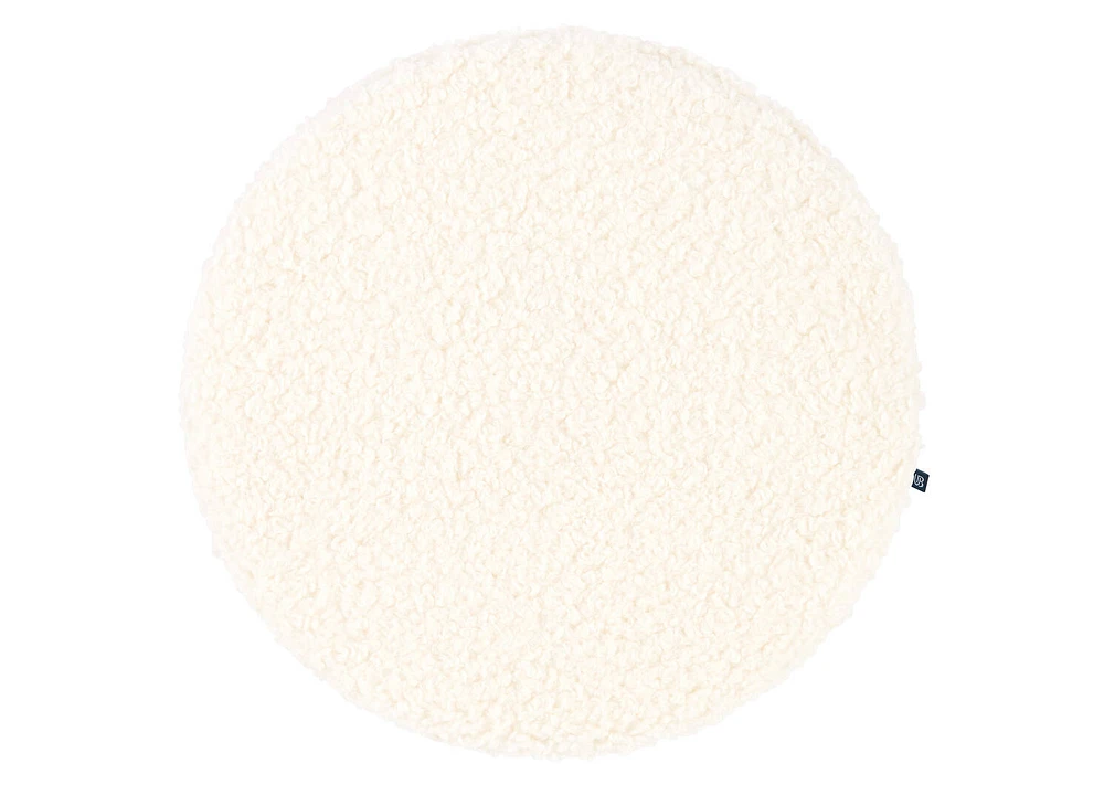 Circle Seat Cushion Sherpa Natural