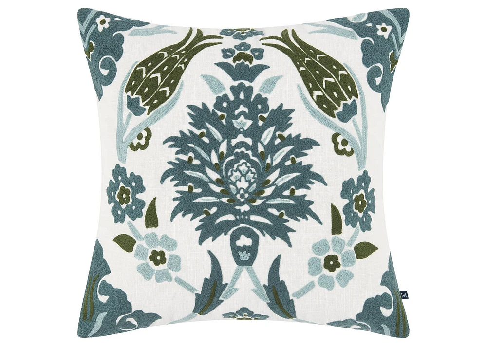 Manon Cotton Pillow 20x20 Iv/Blue/Pon