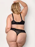 Smooth Lace High Cut Thong