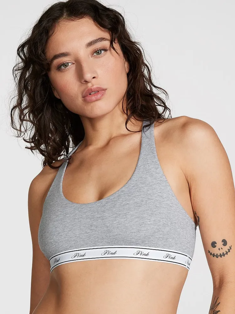 Logo Cotton Racerback Bralette