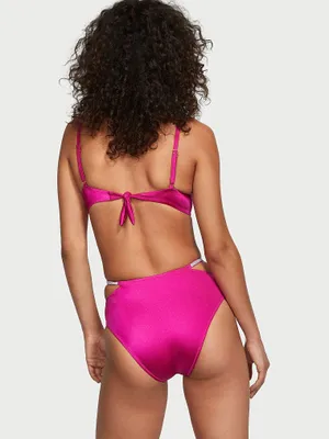 Shine Strap High-Waist Cheeky Bikini Bottom