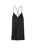 Satin Open-Back Slip Dress