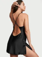 Satin Open-Back Slip Dress