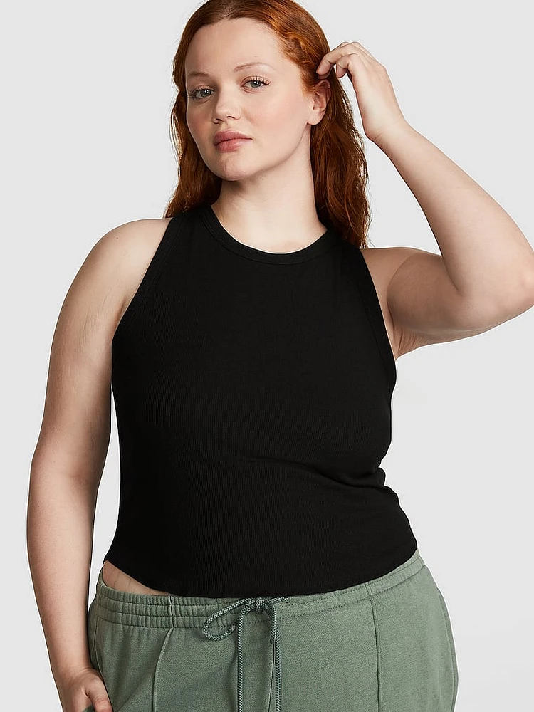 High-Neck Ribbed Tank