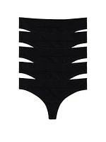 5-Pack Regular Rise Thong Panties