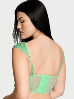 Boho Floral Embroidery Cap-Sleeve Corset Top