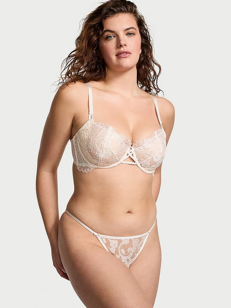 Wicked Peony Embroidery Unlined Balconette Bra