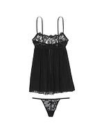 Dare to Dream Lace Pleated Babydoll Set