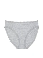 Lace-Trim Cotton High-Leg Brief Panty
