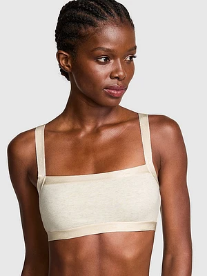 Logo Cotton Straight-Neck Bralette