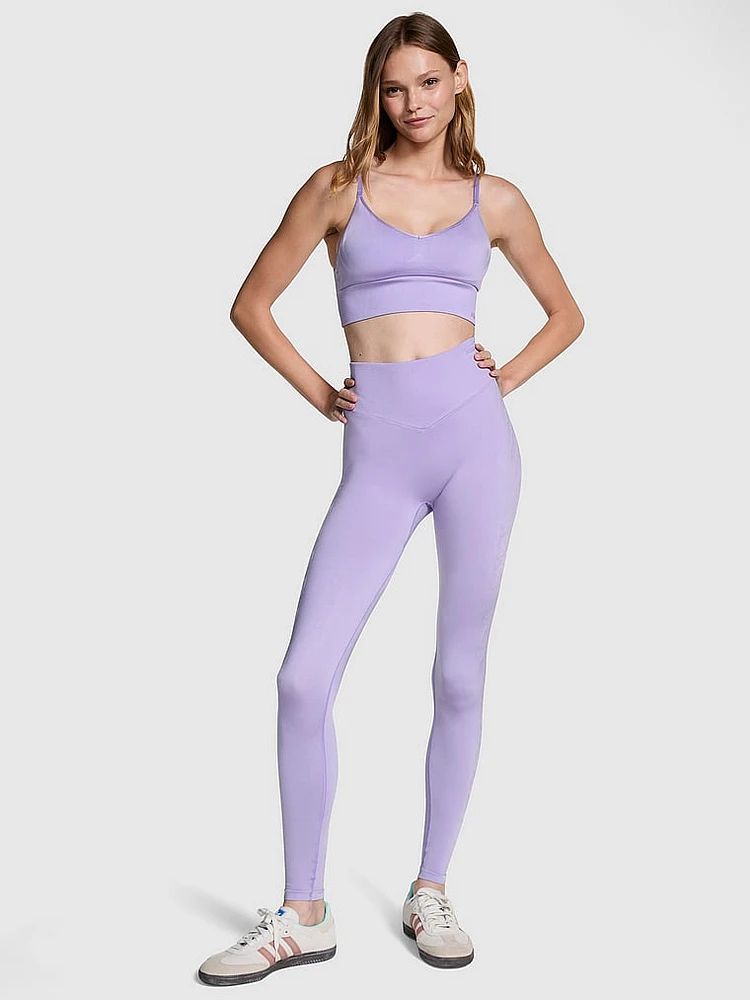 Seamless Longline Satin Sports Bra
