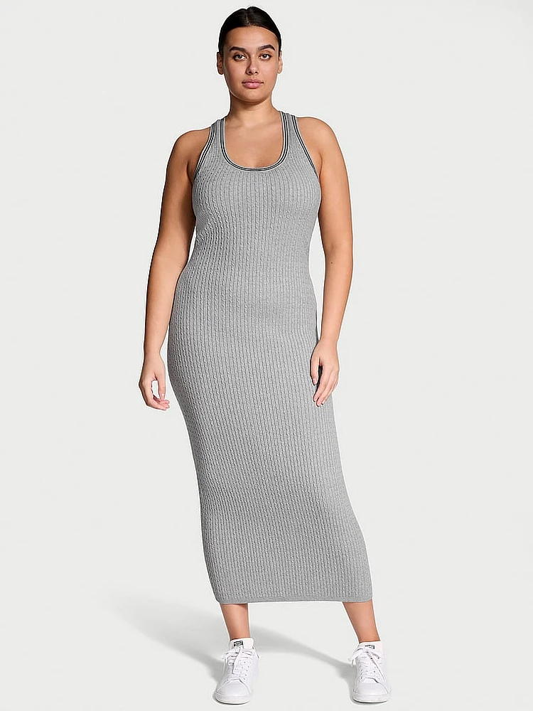 Luxe Cable-Knit Long Slip Dress