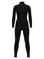 Luxe Ribbed Modal Long-Sleeve Jumpsuit