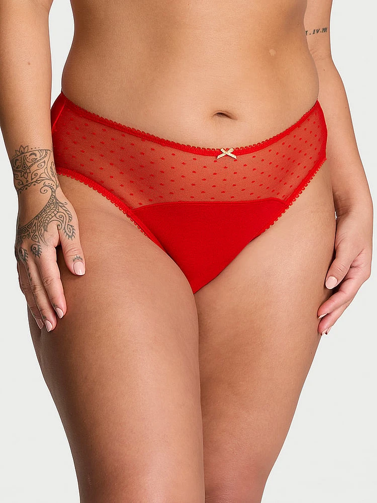 Stretch Cotton Eyelet High-Leg Brief Panty