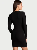 Luxe Ribbed Modal Long-Sleeve Mini Slip