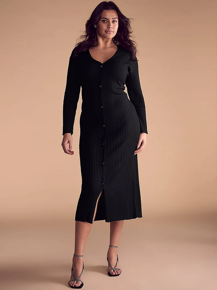 Luxe Crème Knit Cardigan Dress