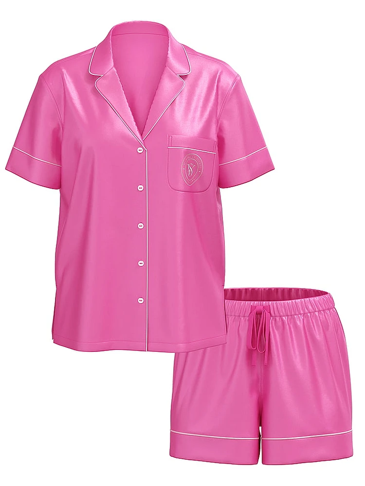 Glazed Satin Short Pajama Set