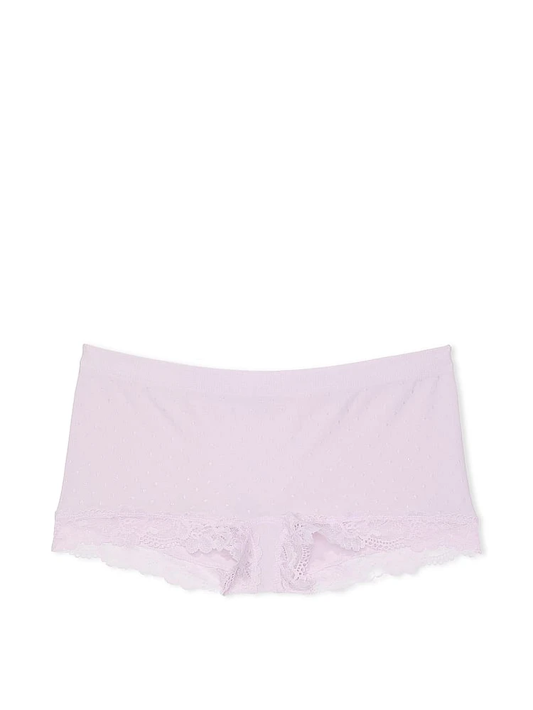 Seamless Lace-Trim Boyshort Panty
