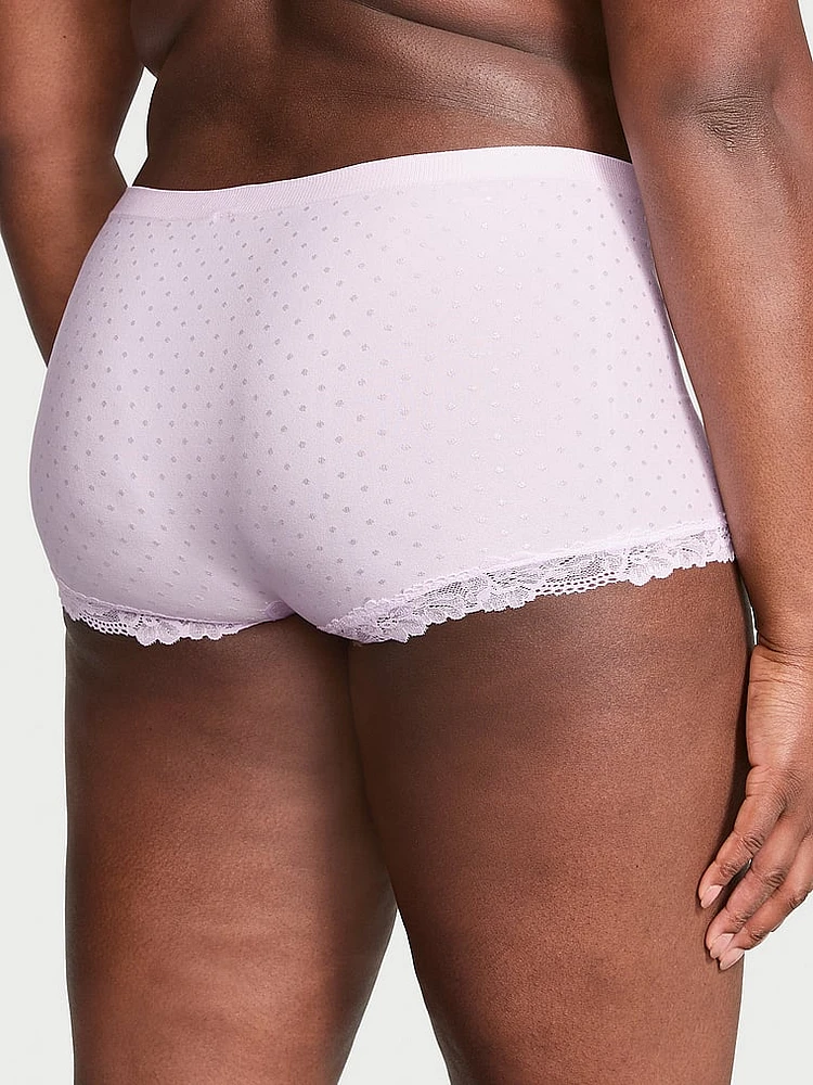 Seamless Lace-Trim Boyshort Panty