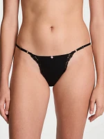 Lace-Trim Adjustable String Bikini Panty