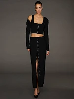 Atelier Victoria's Secret X Altuzarra Fine-Knit Hook & Eye Long Skirt
