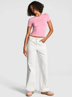 Denim by PINK High-Rise Straight Jeans
