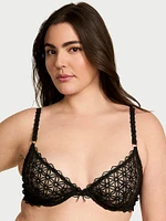 Ziggy Glam Floral Embroidery Unlined Demi Bra