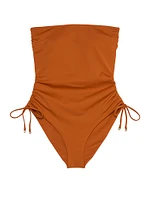 Essential Strapless Ruched One-Piece Swimsuit