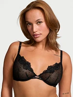 Ziggy Glam Floral Embroidery Unlined Demi Bra