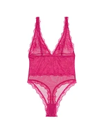 Sheer Rose Plunge Bodysuit