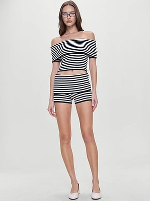 Estelle Ribbed Knit Shorts
