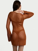 Beachwear Crochet Long-Sleeve Mini Dress