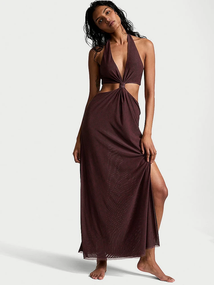 Beachwear Mesh Cut-Out Maxi Dress