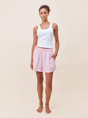 Seersucker Stripe Boyfriend Shorts