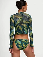 Beachwear Mesh Long-Sleeve Top