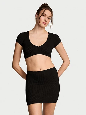 Crinkle Swim Cover-Up Skirt