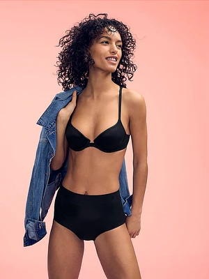 Lightly Lined Lace-Trim Demi Bra